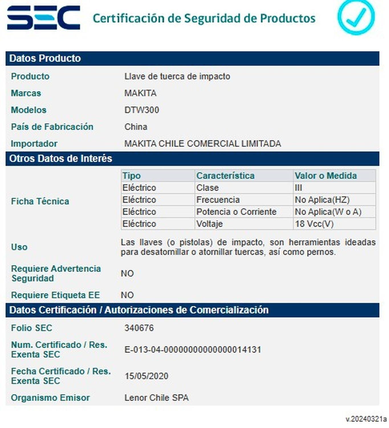 Kit Llave De Impacto Makita Dtw300rtj - 330 Nm-4