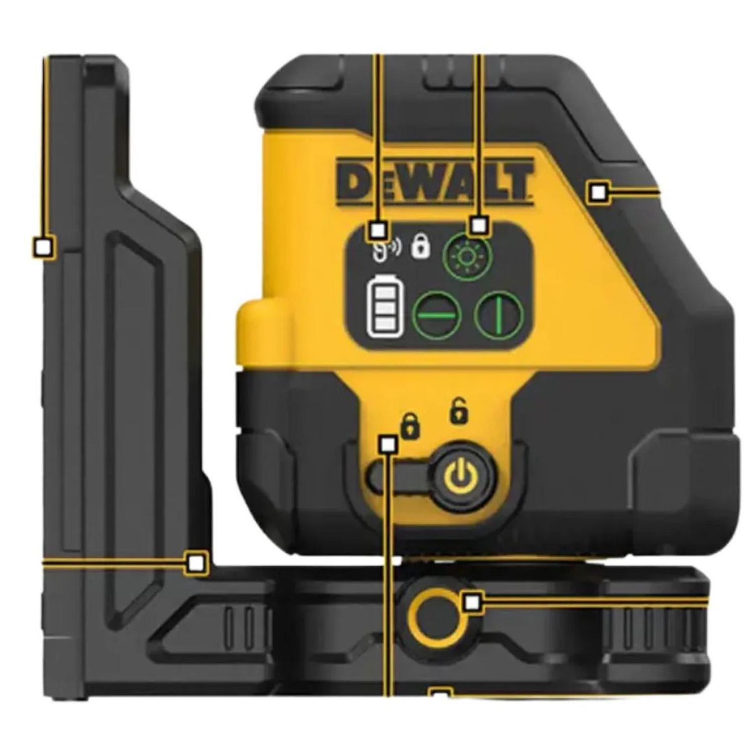 Kit Laser Linea Cruzada Rojo Recarga USB Dewalt DCLE14201RB-3