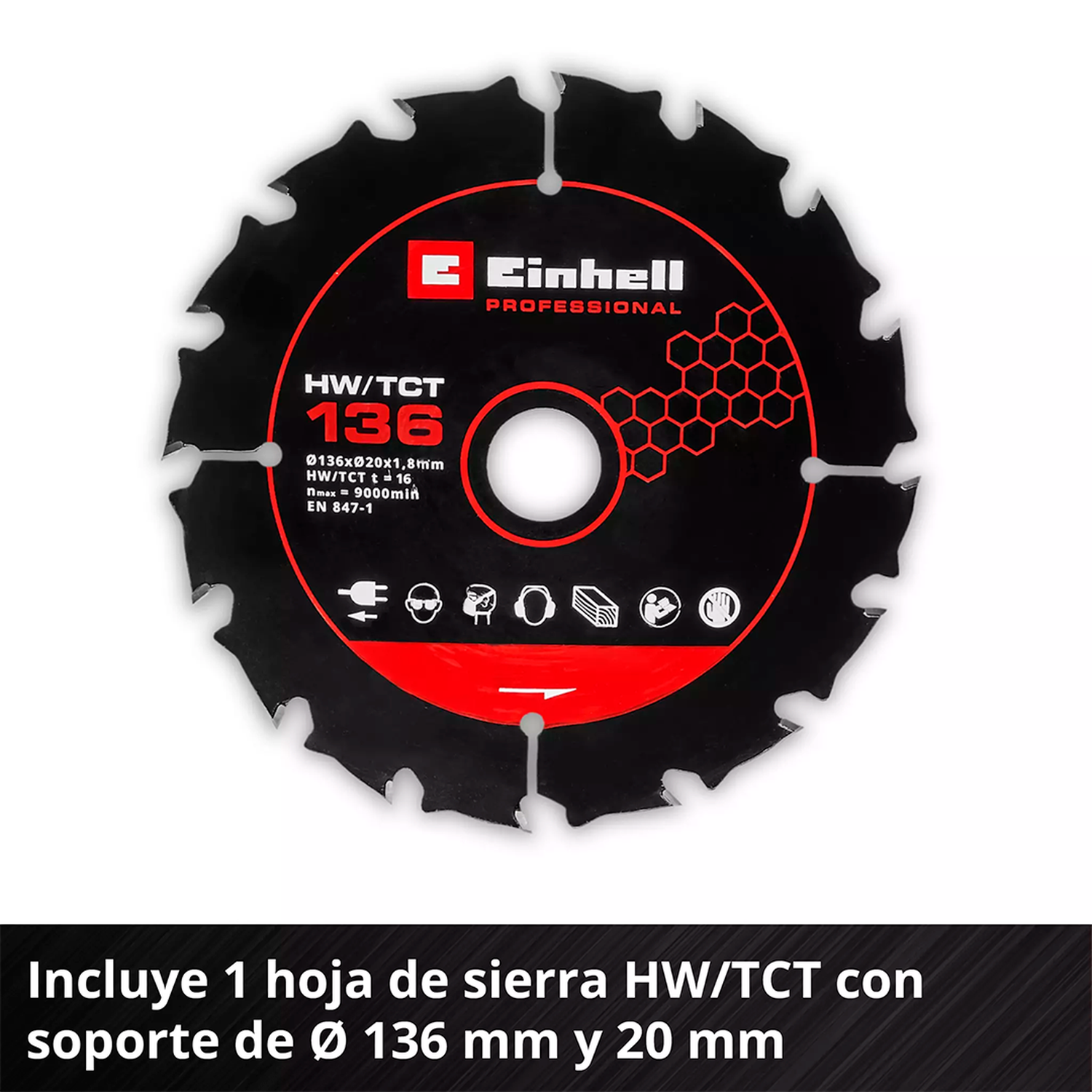 Siera Circular Inal. Einhell TP-CS 18/136-C Li BL - Sin Baterías-3