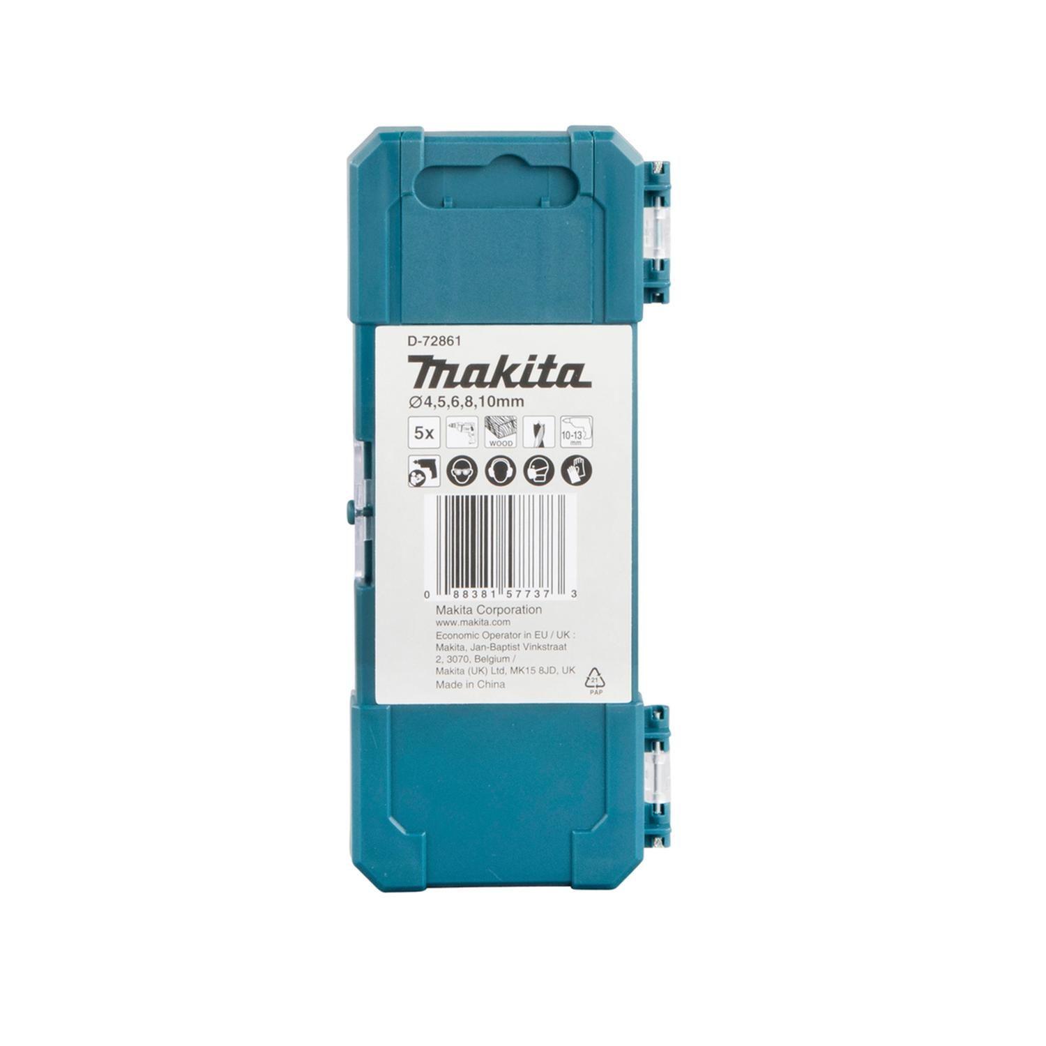 Set Brocas Madera HSS 5 Pzs Makita D-72861-2