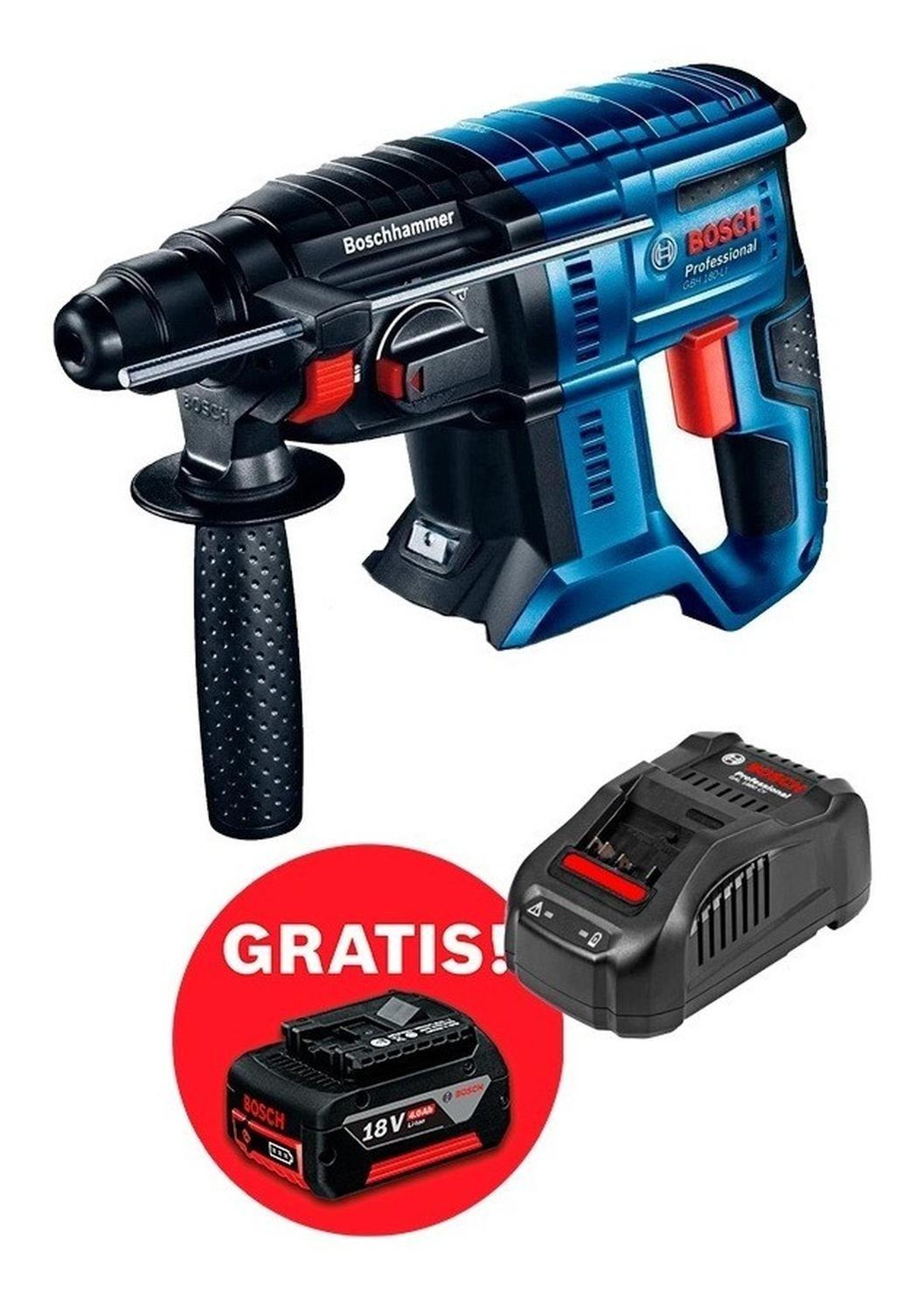 Rotomartillo Inal. Bosch Gbh 180-li+ Carg. + Bat. 4ah Gratis-0