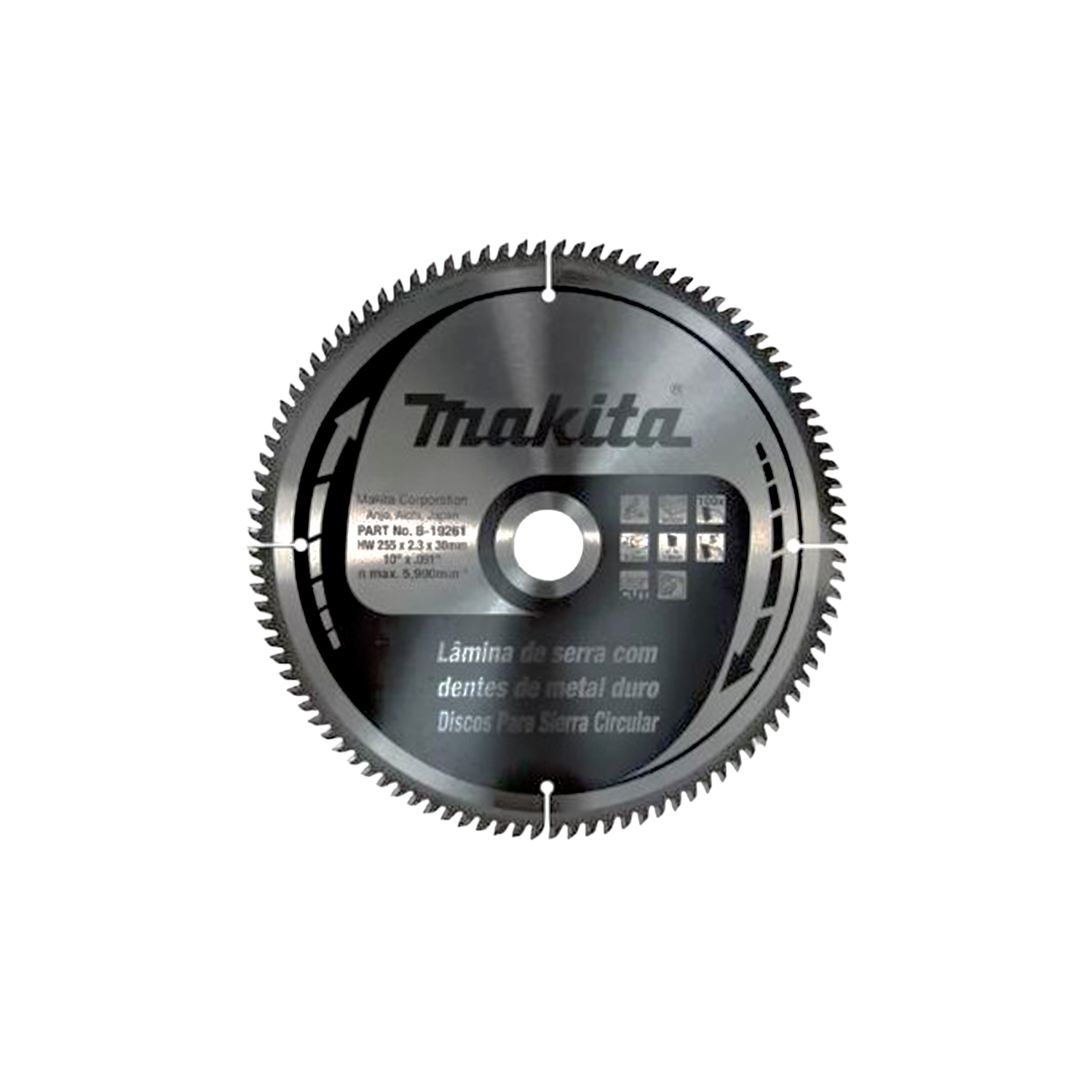 Disco Sierra para Madera 10"-100 Dientes 255X30X100T Makita B-19261-0