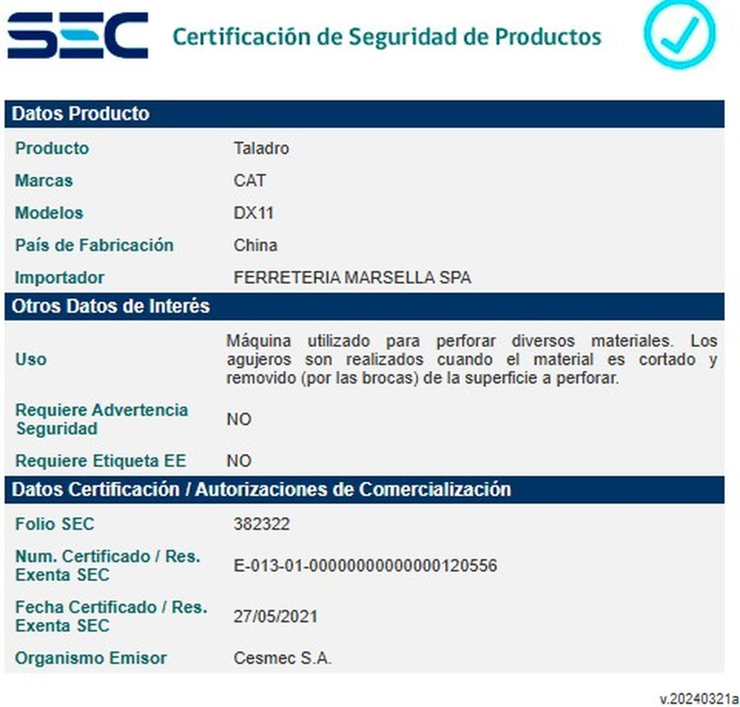 Taladro Atornillador Inalambrico 18v Cat Dx11-4