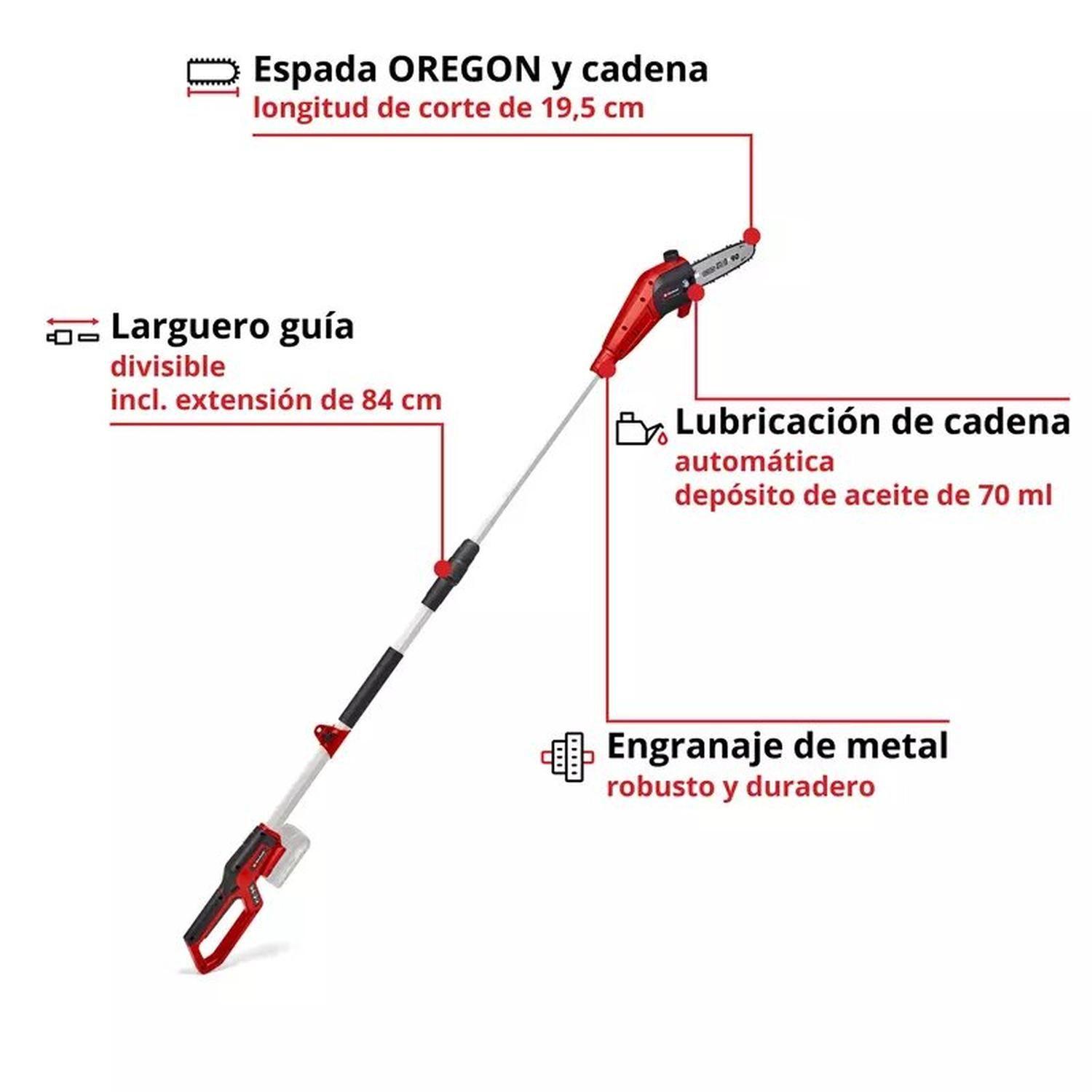 Podador De Altura Inal. Einhell Gc-lc 18/20 Li T- Sin Baterí-5