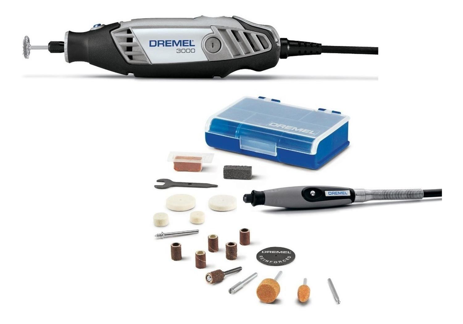 Dremel 3000 18 Accesorios + Eje Flexible-0