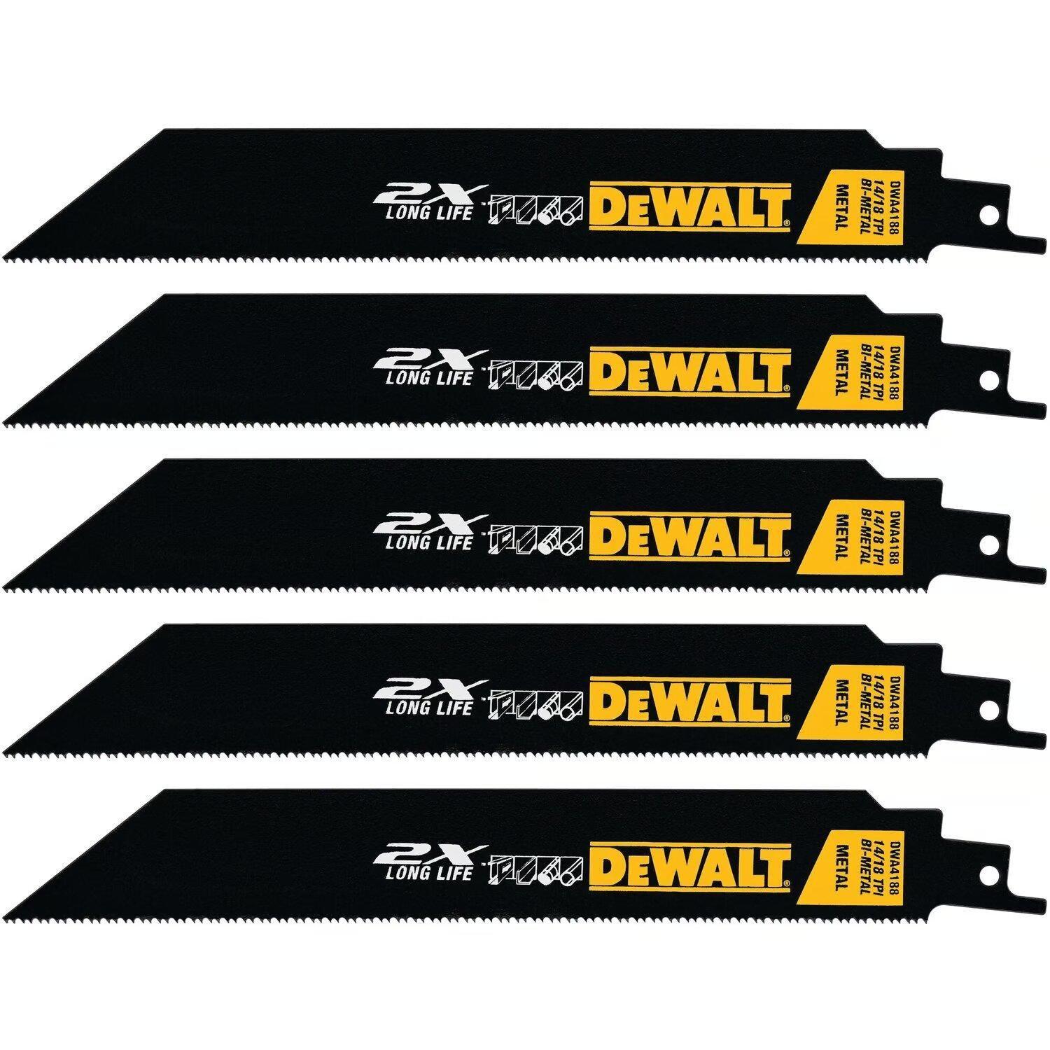 Set 5 Hojas De Sierra Sable Dewalt Dwa4188-3