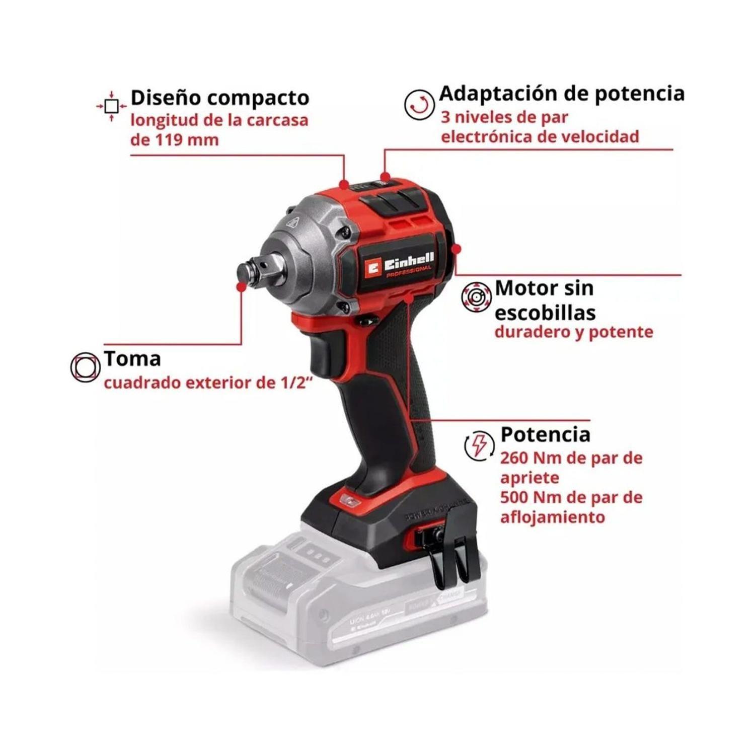 Llave de impacto inalámbrico Einhell TP-CW 18/260-C Li BL - Sin Baterías-2
