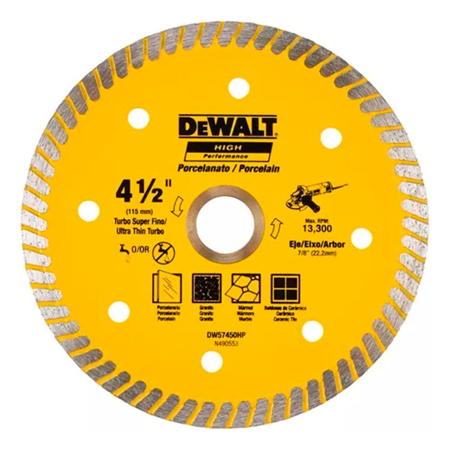 Disco Diamantado Ranurado Porcelanato 4 1/2 Dewalt Dw57450hp-0