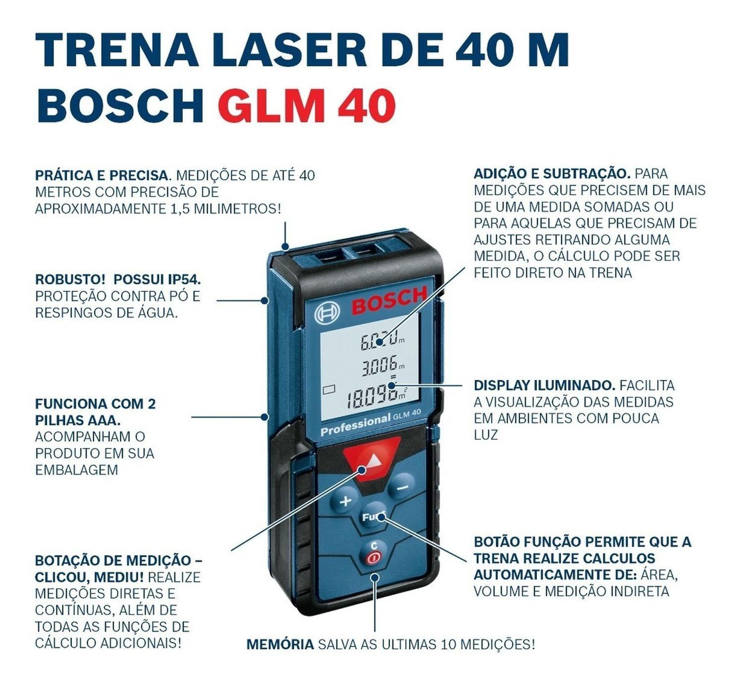 Medidor Láser Bosch Glm 40-2