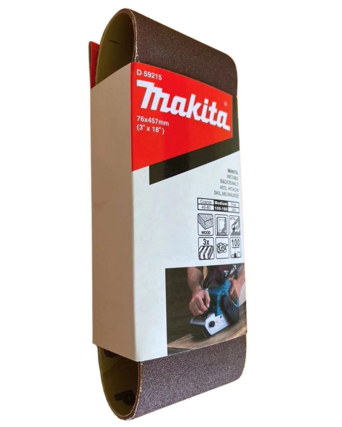 Lija De Banda 3×18'' 3 Pzs G100 Madera-metal D-59215 Makita-2