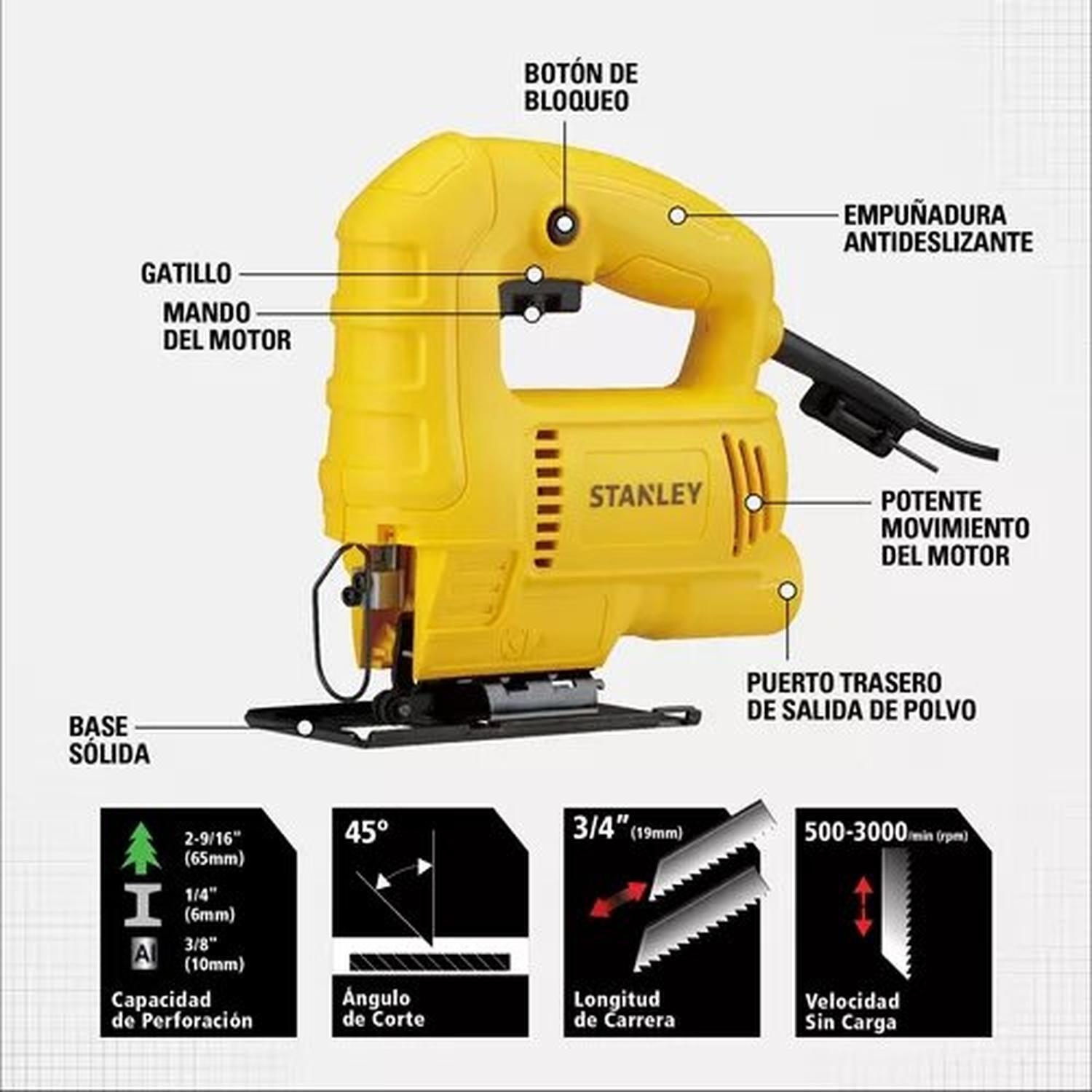 Sierra Circular 1600w + Sierra Caladora Stanley Sc16-sj45-2