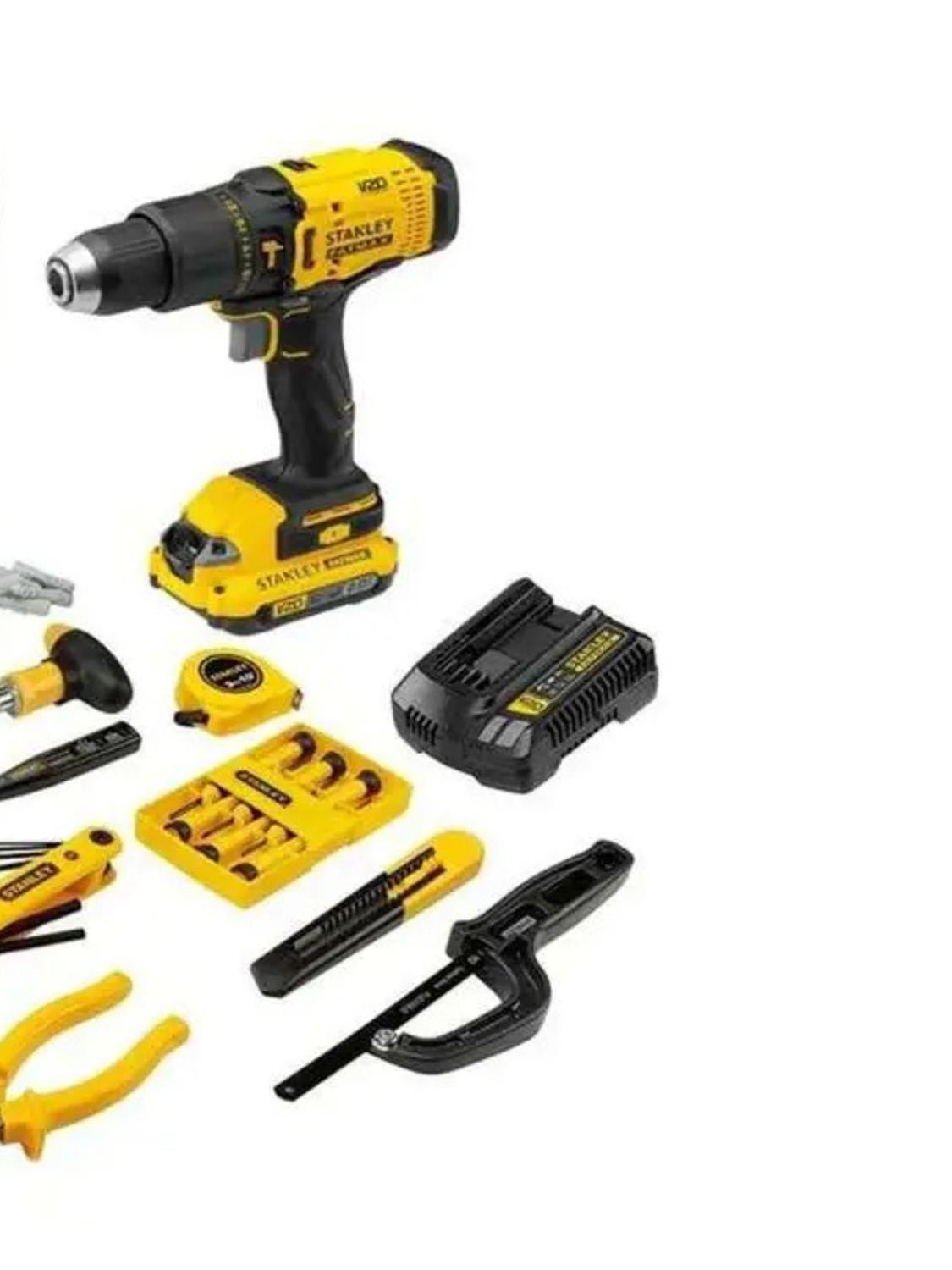 Kit Taladro Percutor Stanley SCD712D1H-B2 + Acc. y Herr. Manuales-2