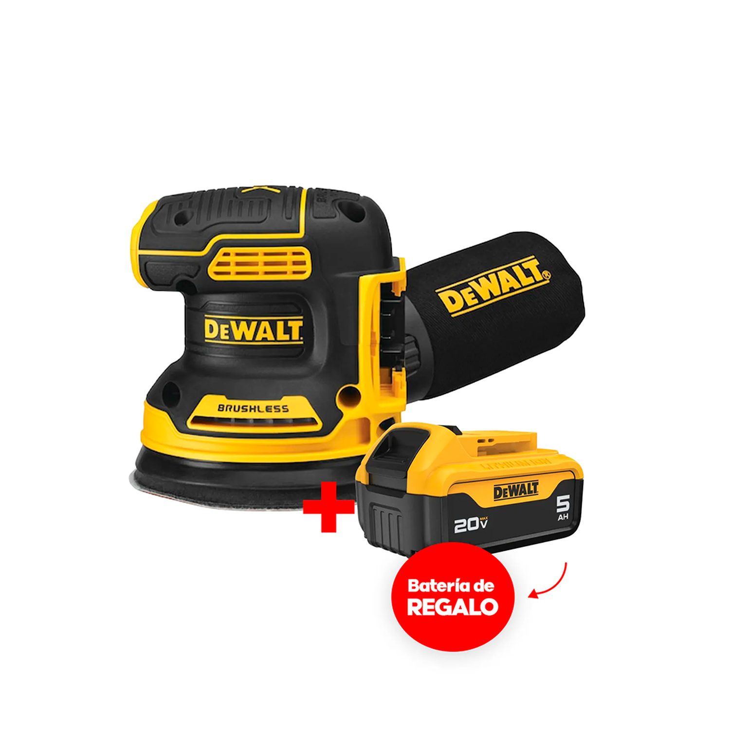 Promo Lijadora Orbital 20V Dewalt DCW210B + Bat 5AH Regalo-0
