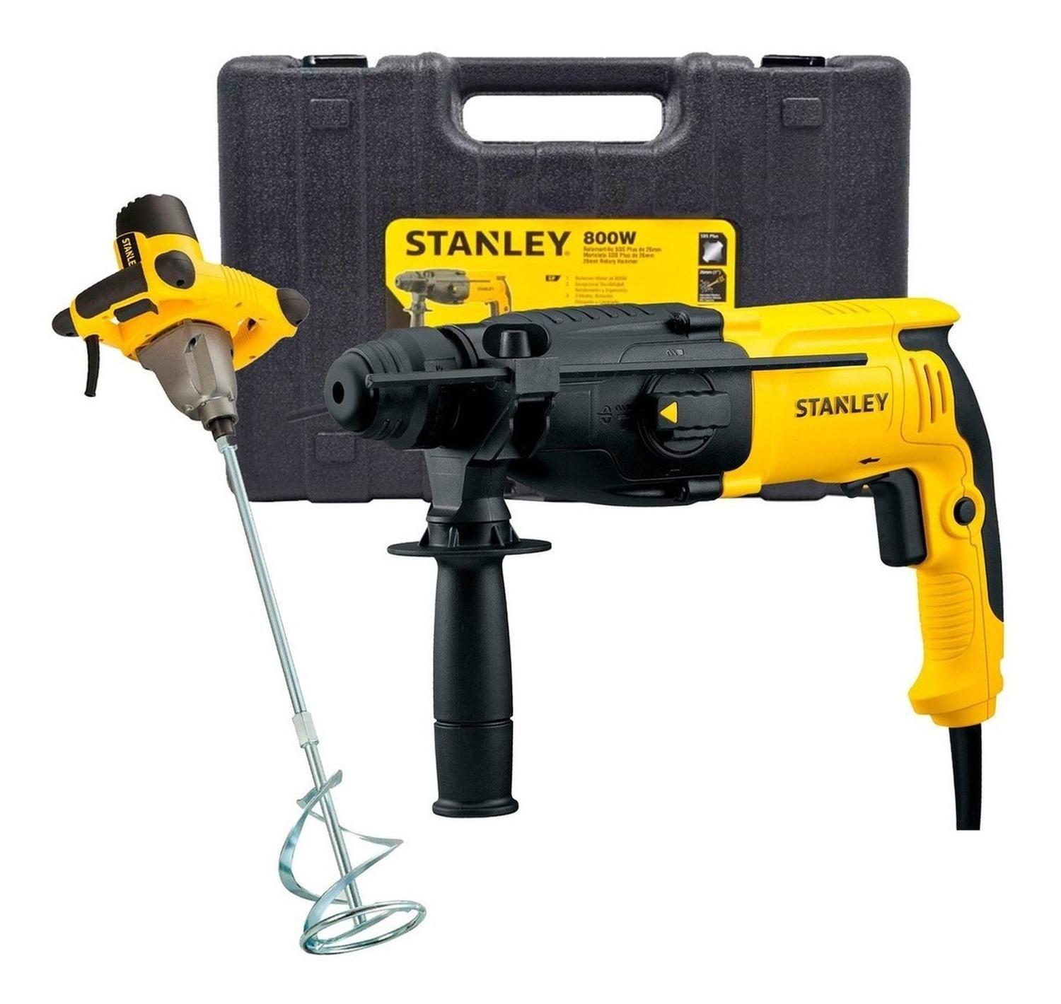 Rotomartillo 800w + Mezclador 1400w Stanley Shr263k-sdr1400-0