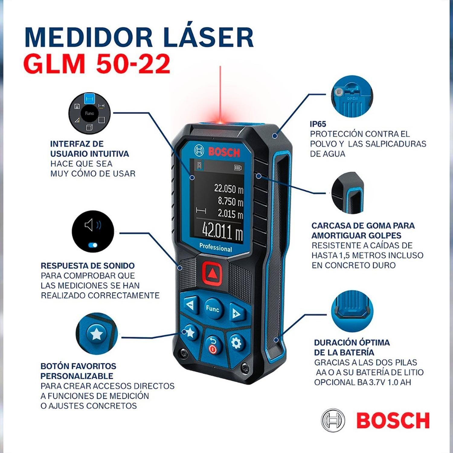 Medidor De Distancia Laser Bosch Glm 50-22 Profesional-5