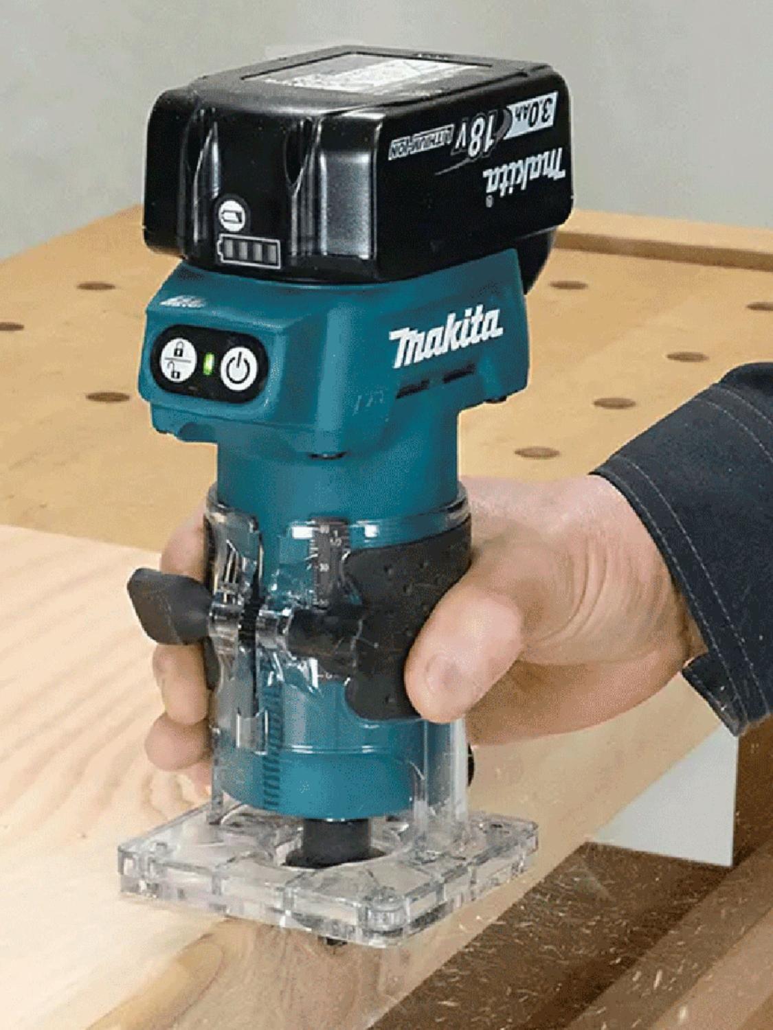 Kit Fresadora Inalámbrica Makita DRT52Z Inc. Carg y 2 Bat 3AH-2