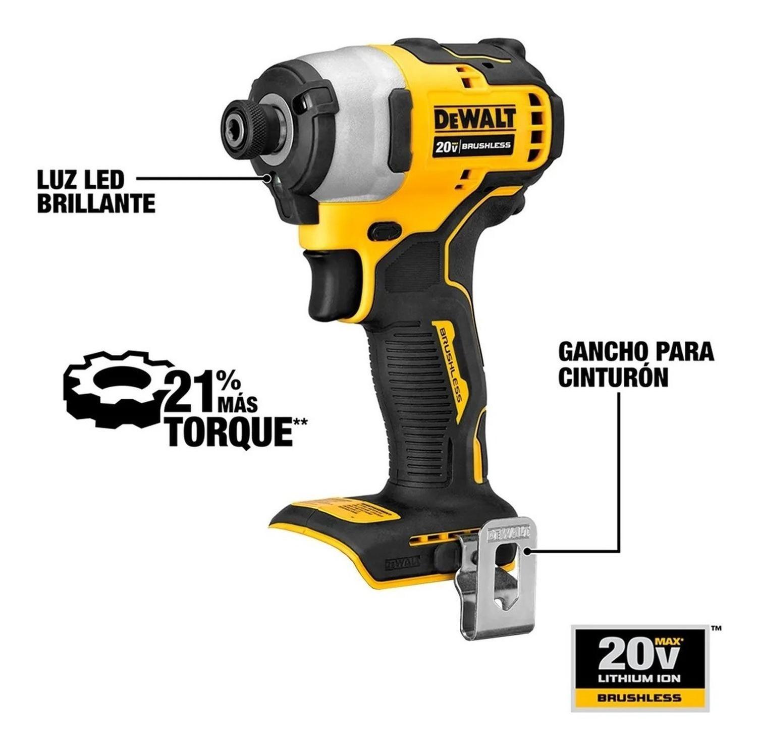 Atornillador De Impacto Atomic 20v + 2bat Dewalt Dcf809d2-b2-1