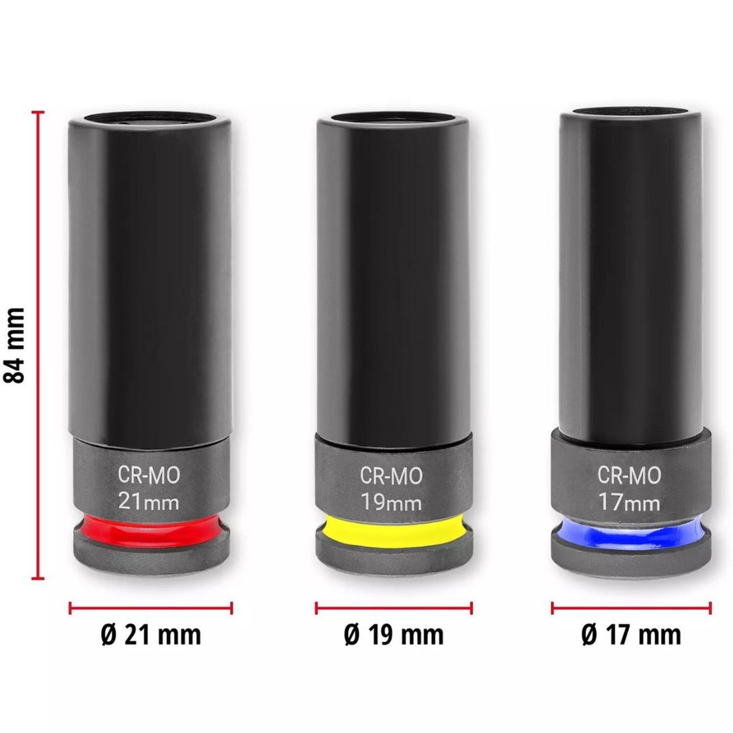 Set 3 Dados de Impacto 17-19-21 mm Einhell 109263-3