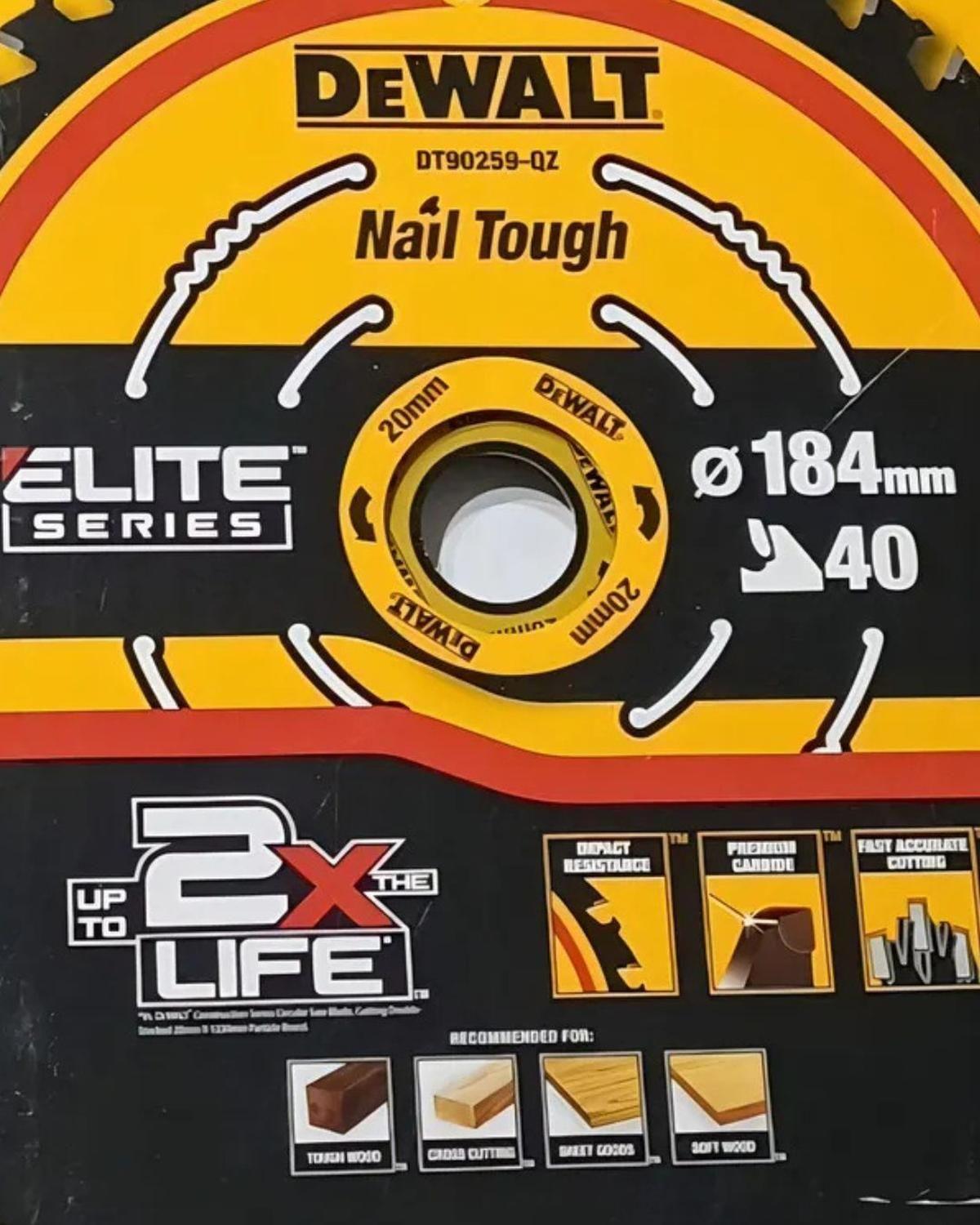 Disco Elite Sierra Circular Saw Blade 7-1/4 40D Dewalt DT90259-2