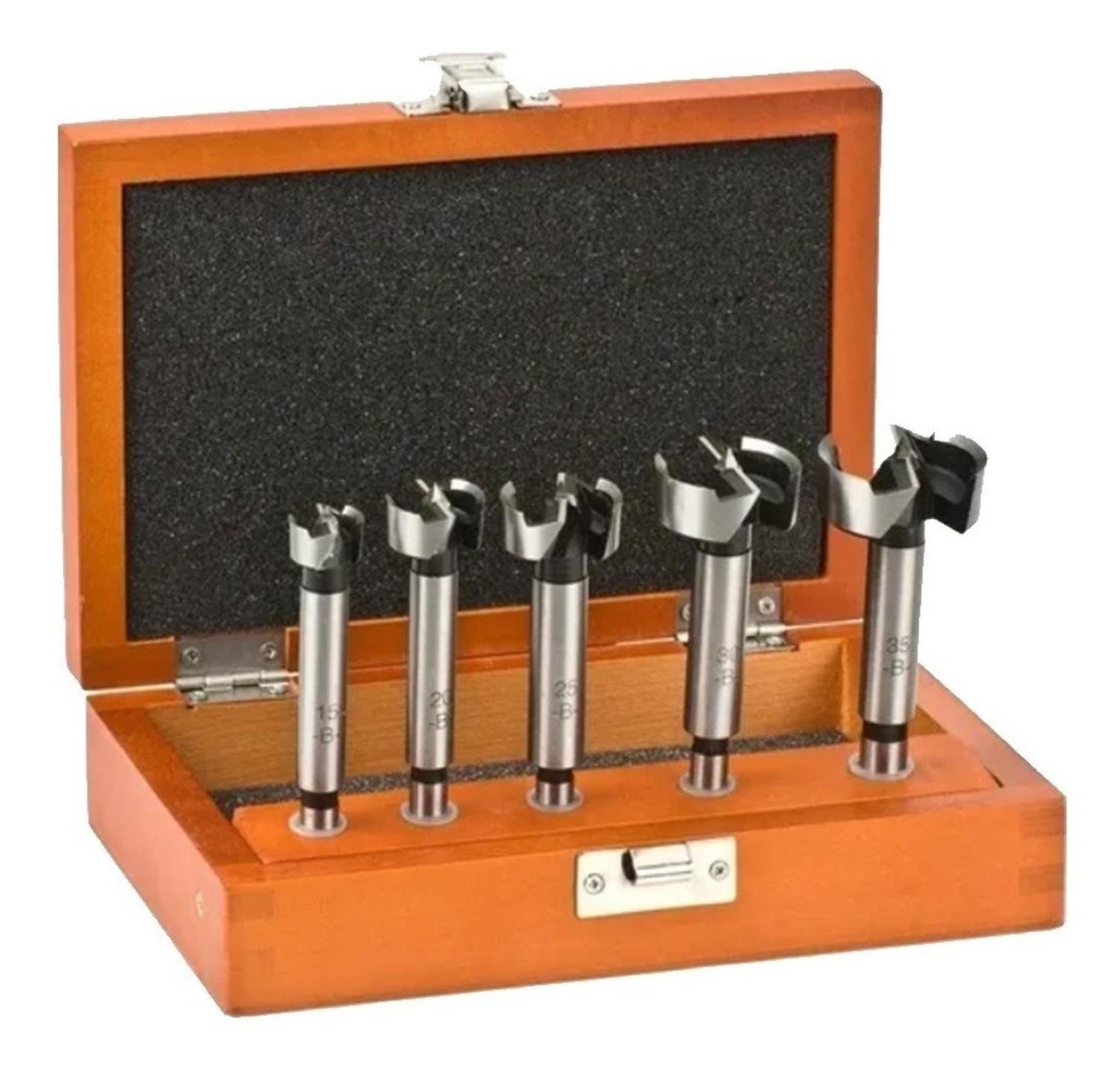 Juego Fresas Forstner 5 Piezas Estuche 15 A 35mm Einhell Kwb-0