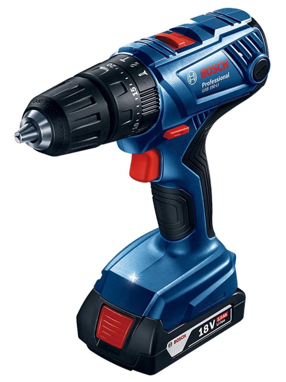 Taladro Percutor Inal. Bosch GSB 180-LI, 1 Bat + 23 Acces-2