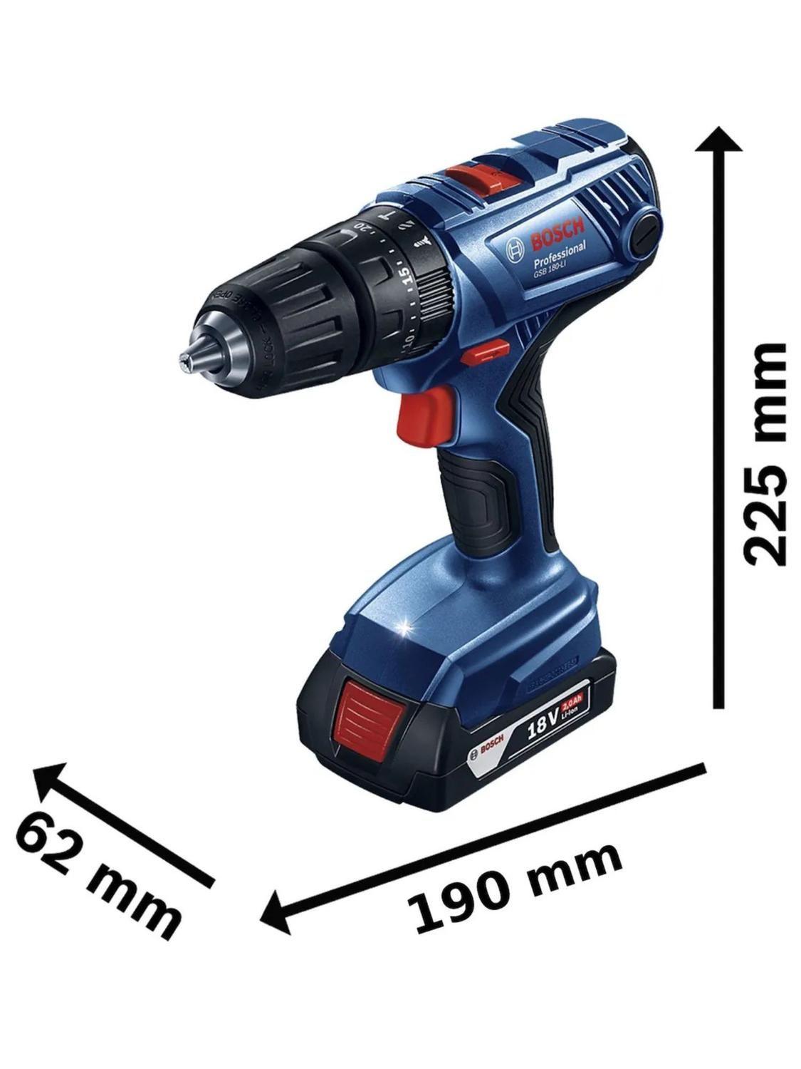Taladro Percutor Inal. Bosch GSB 180-LI, 1 Bat + 23 Acces-4