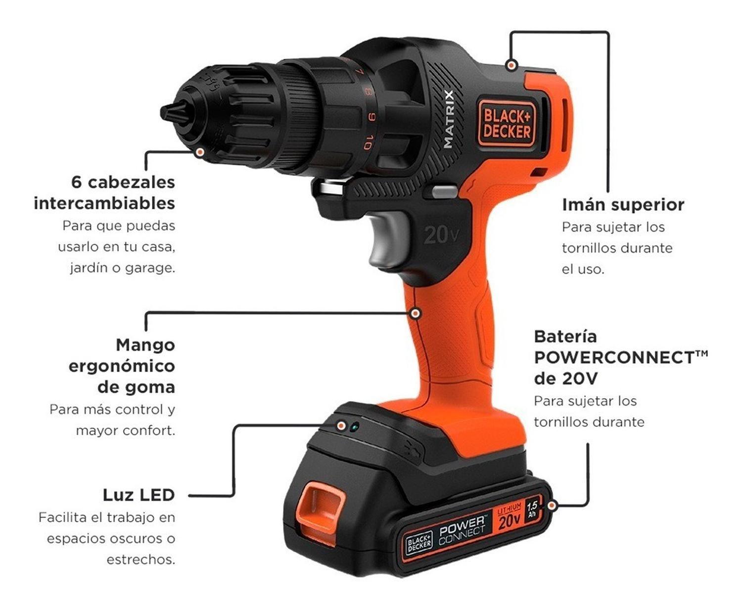 Herramienta Multipropósito 20v 6en1 Matrix Mtx20k6a Black+d-1