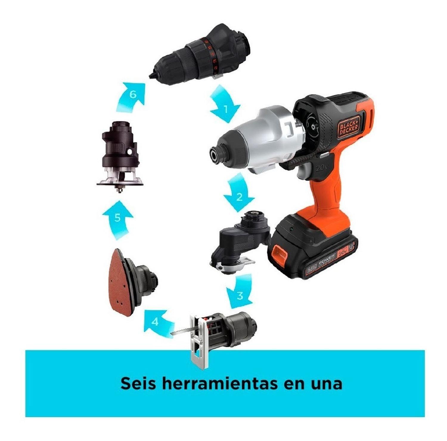 Herramienta Multipropósito 20v 6en1 Matrix Mtx20k6a Black+d-2