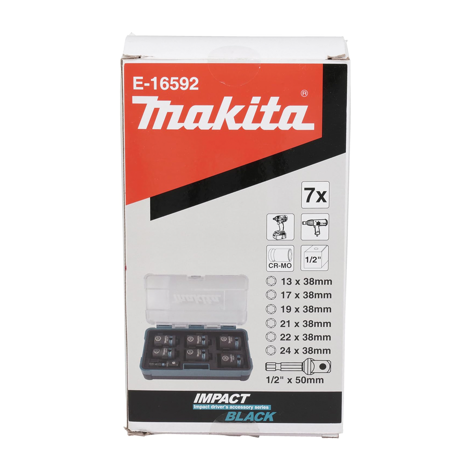 Set Dados de Impacto 1/2" 7 Pzs Makita E-16592-3