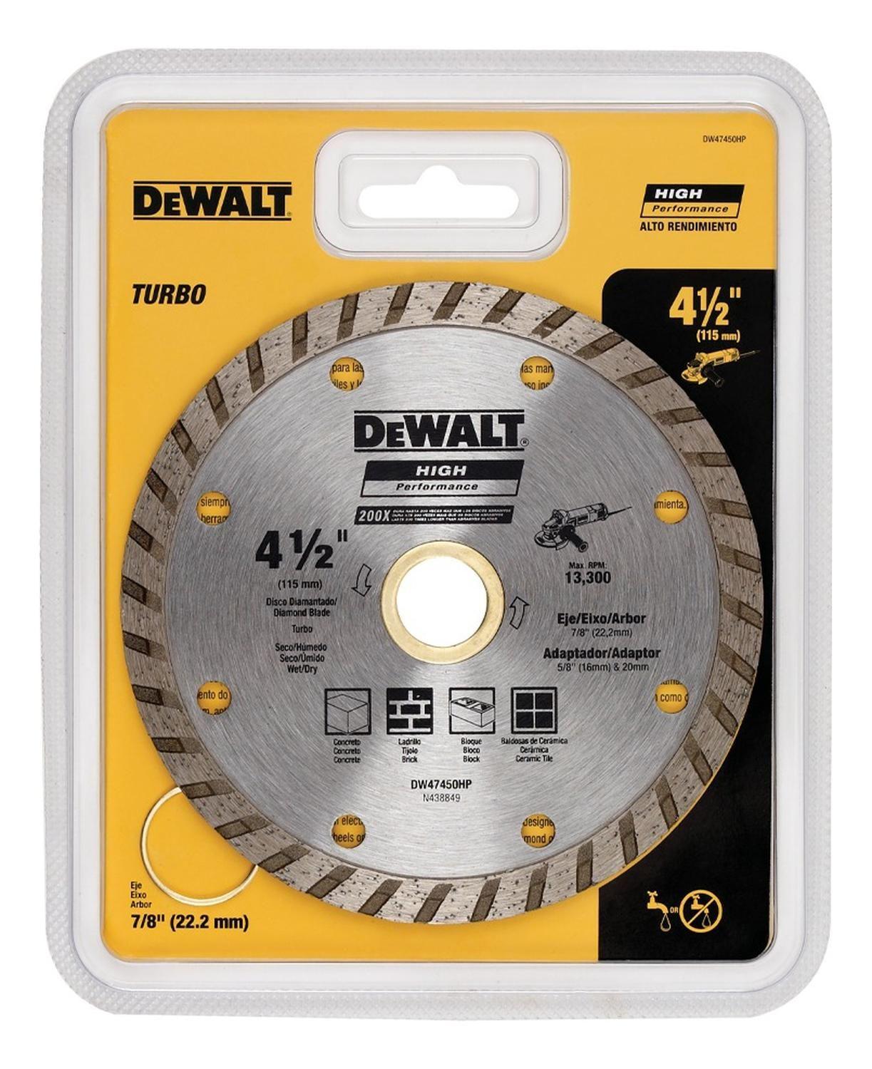Disco Diamantado Ranurado Concreto 4 1/2 Dewalt Dw47450hp-1