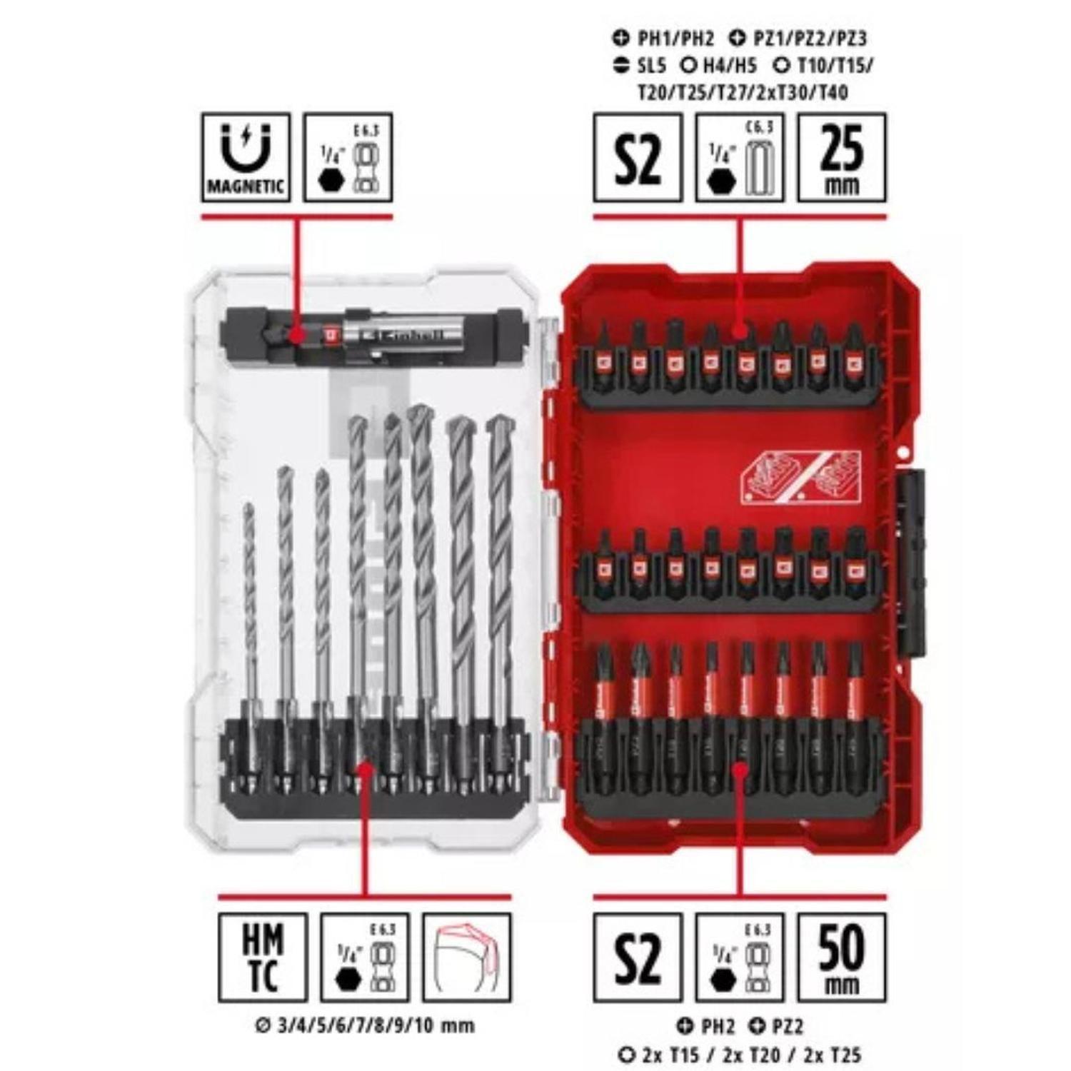 Set 33 Pzas Brocas Concreto Y Puntas De Impacto Einhell 49118858-2