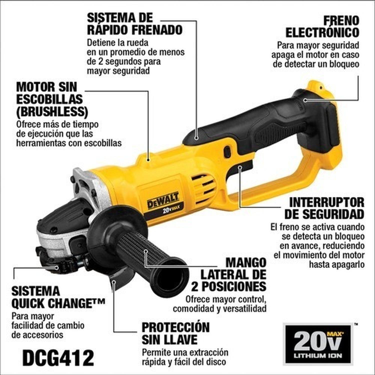 Taladro Percutor + Esmeril 20v + 1bat Dewalt Dck242m1-b2c-6