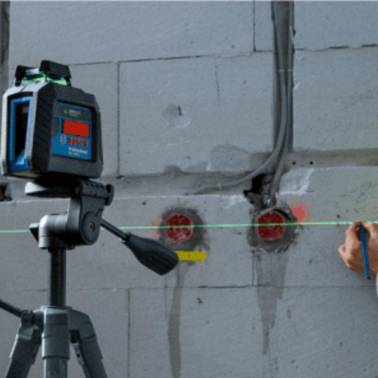 Nivel Láser Verde Bosch Gll 2-20 G 10m + Trípode Bt 150-3