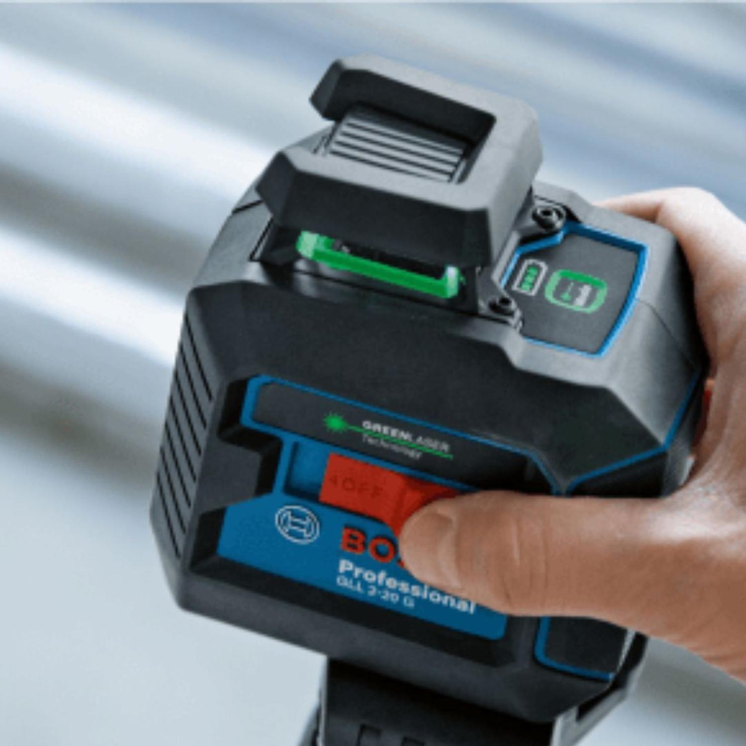 Nivel Láser Verde Bosch Gll 2-20 G 10m + Trípode Bt 150-7