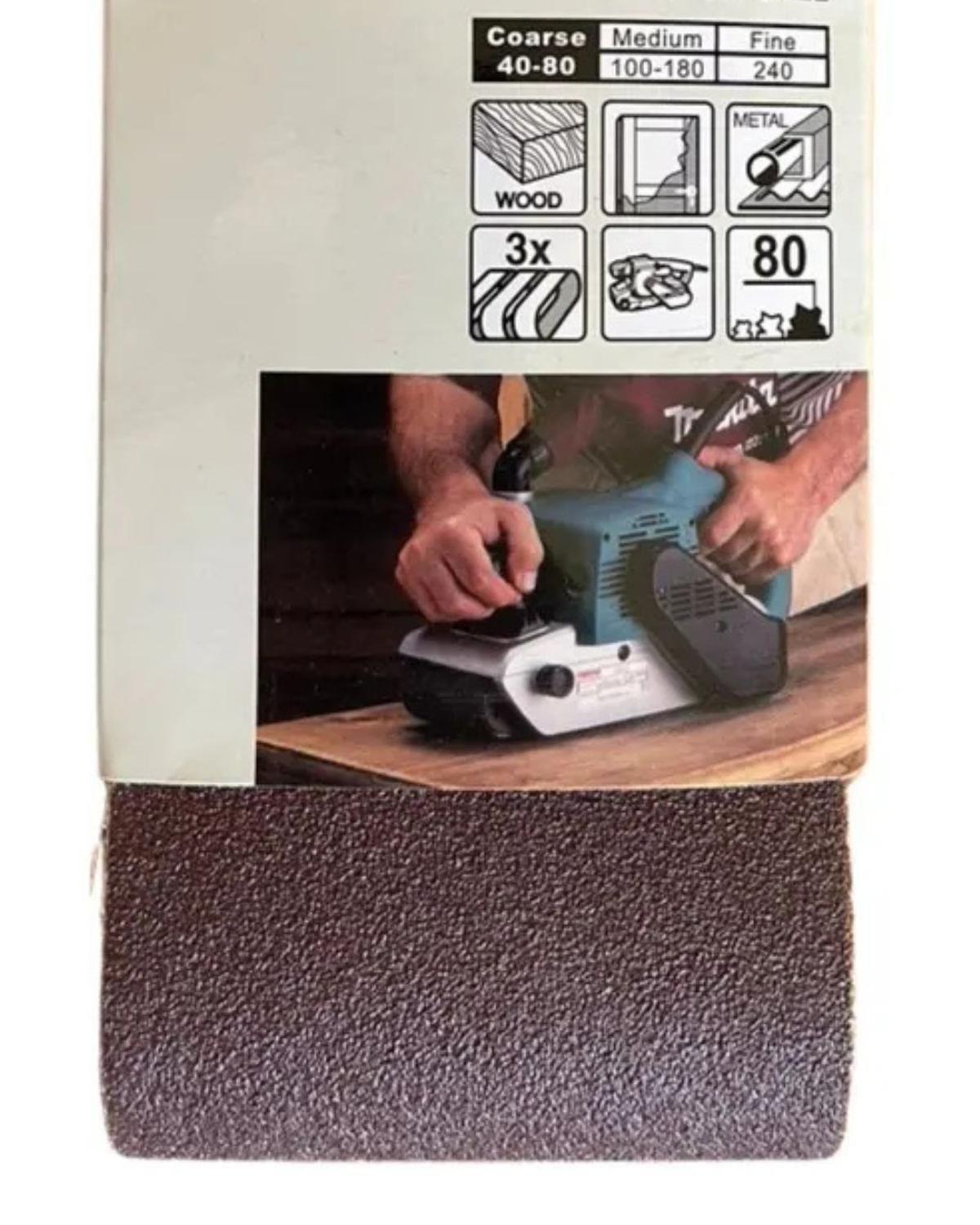 Set 3 Lijas De Banda 3 X 18 Grano 80 Makita D-59209 Mad-met-2