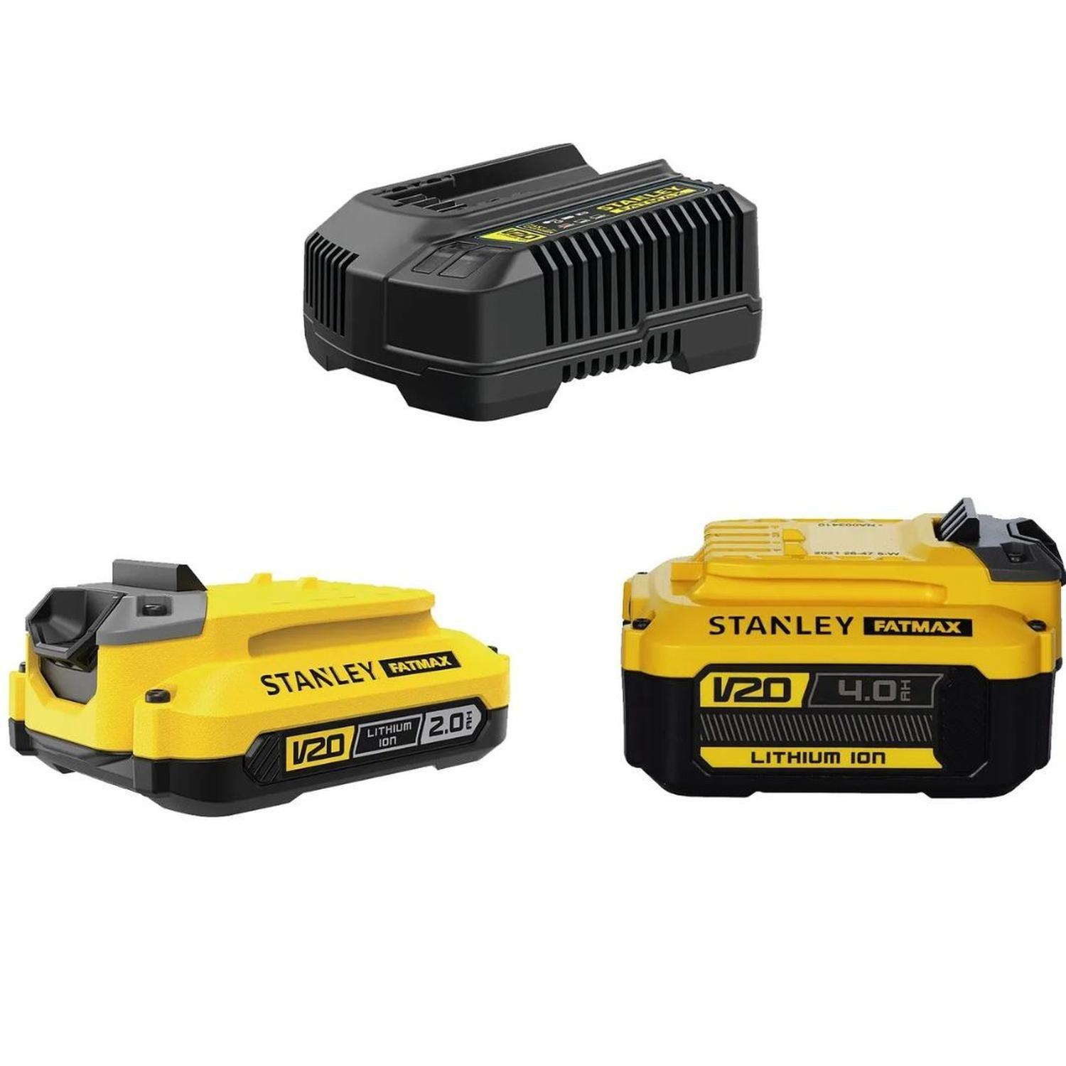 Kit 2 Baterías 2ah/4ah+ Cargador 4ah 20v Stanley SCB224CK-0