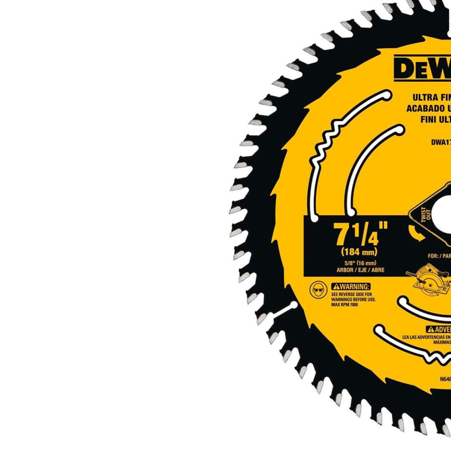 Disco De Sierra 7-1/4'' 60t Corte Fino Dewalt Dwa171460-2