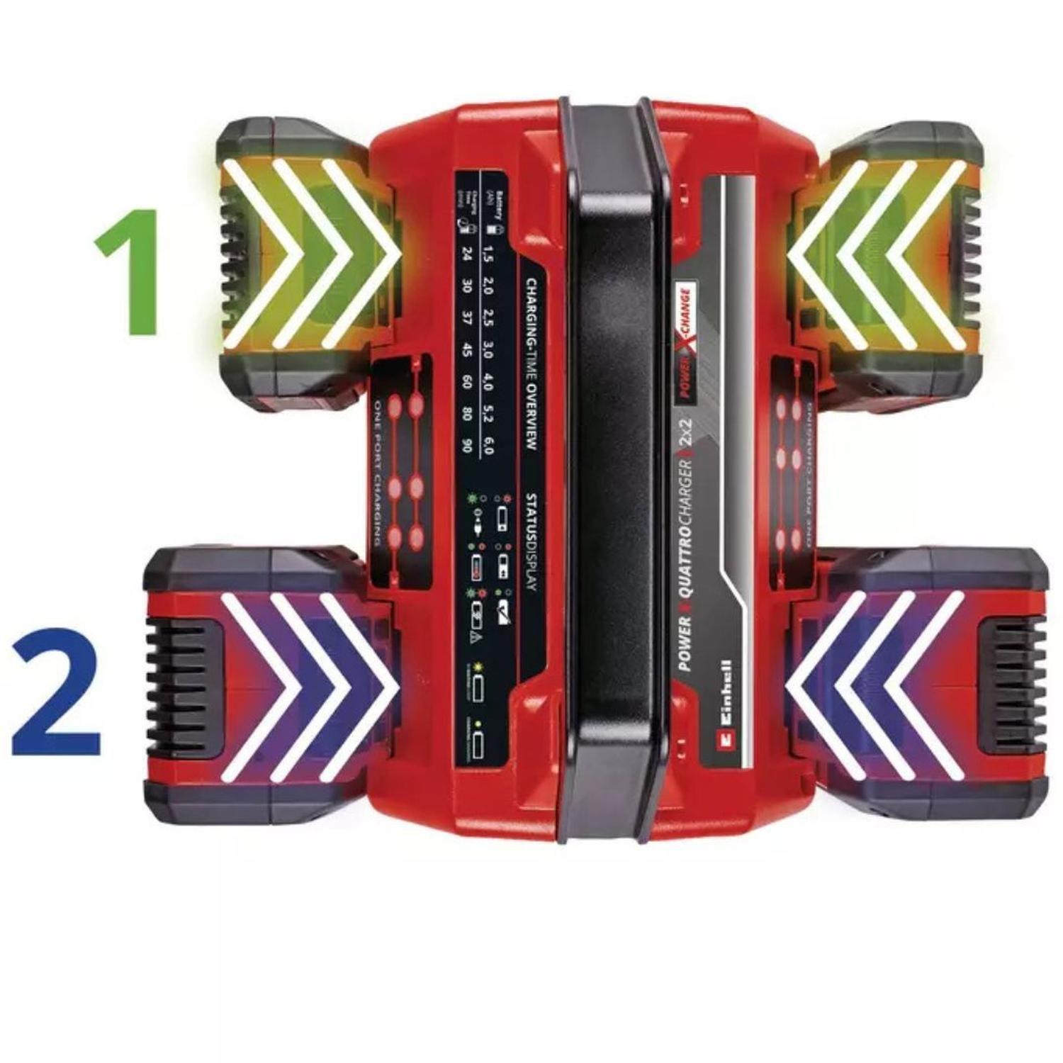 Cargador Einhell 2×2 Power X-quattrocharger 4a-2