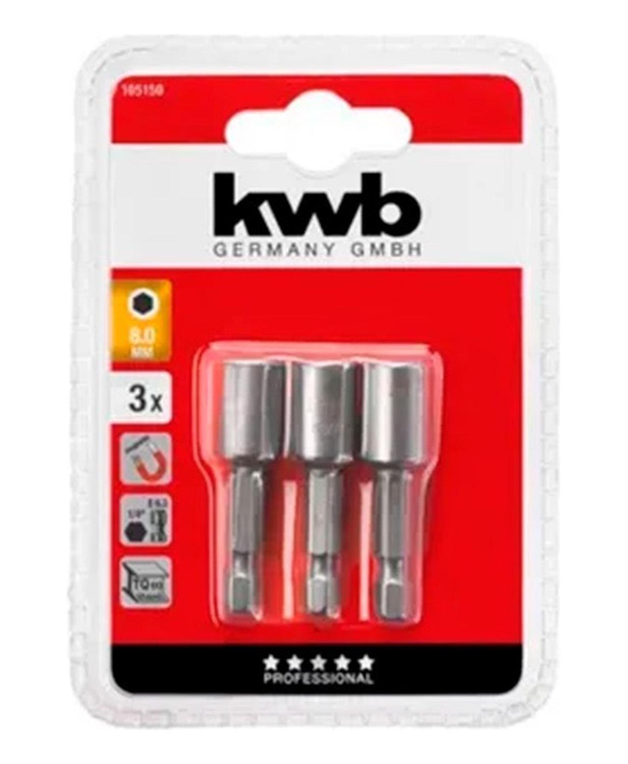 Set 3 Dados Magnetico 8 Mm (5/16 ) Kwb 105150-0