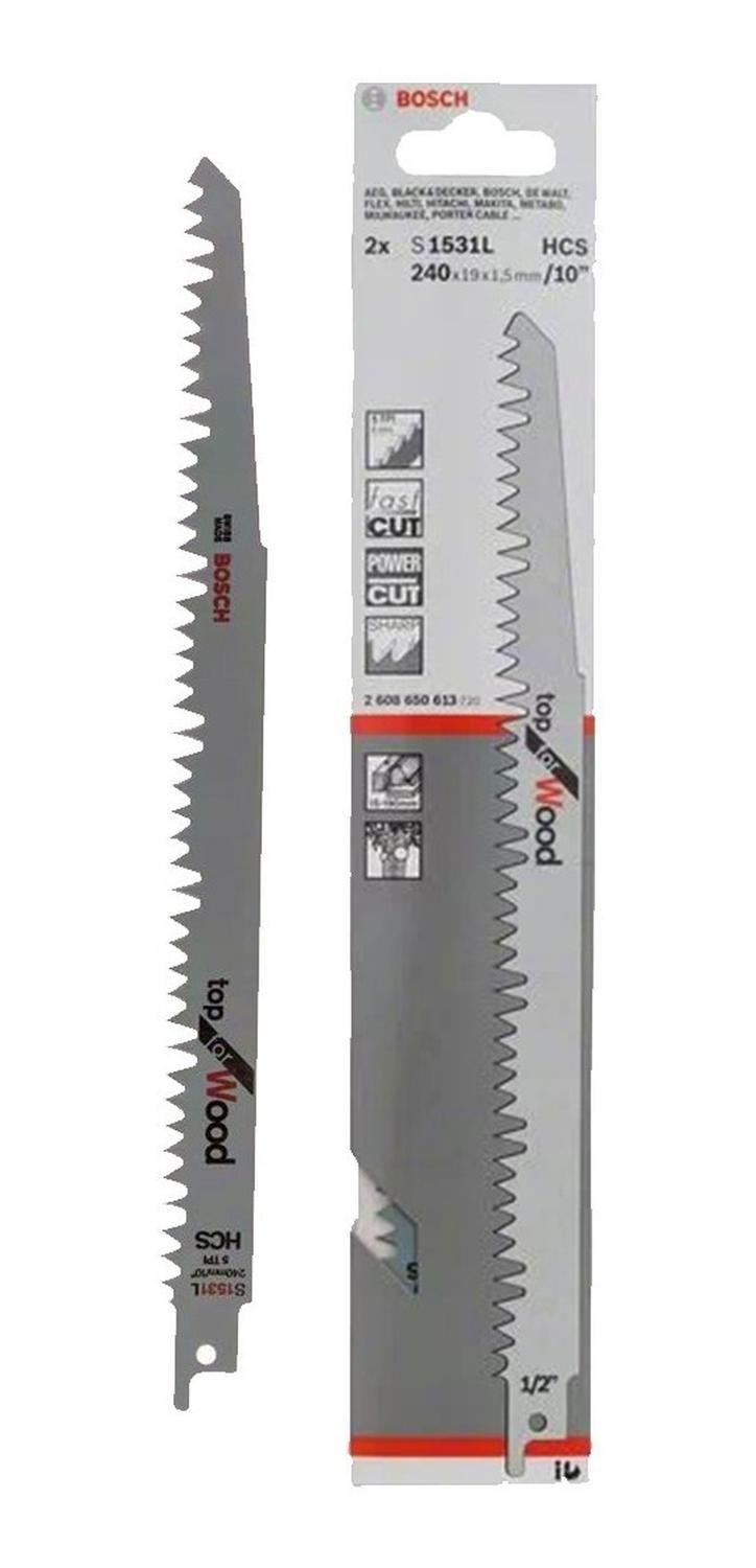 Set 2 Hojas Sierra Sable Bosch S1531l Para Madera 240x19x1,5-0