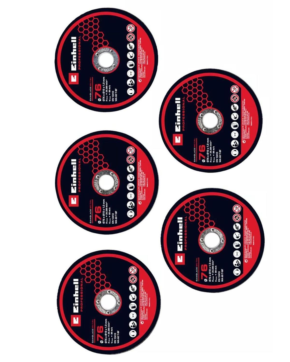 Pack 5 Discos de Corte para Metal 76mm Einhell-2