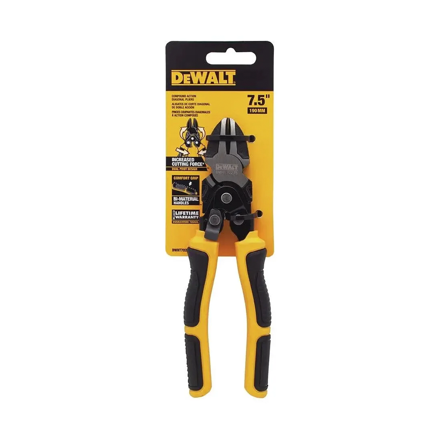 Alicate Corte Diagonal 7,5" Dewalt DWHT70275-3