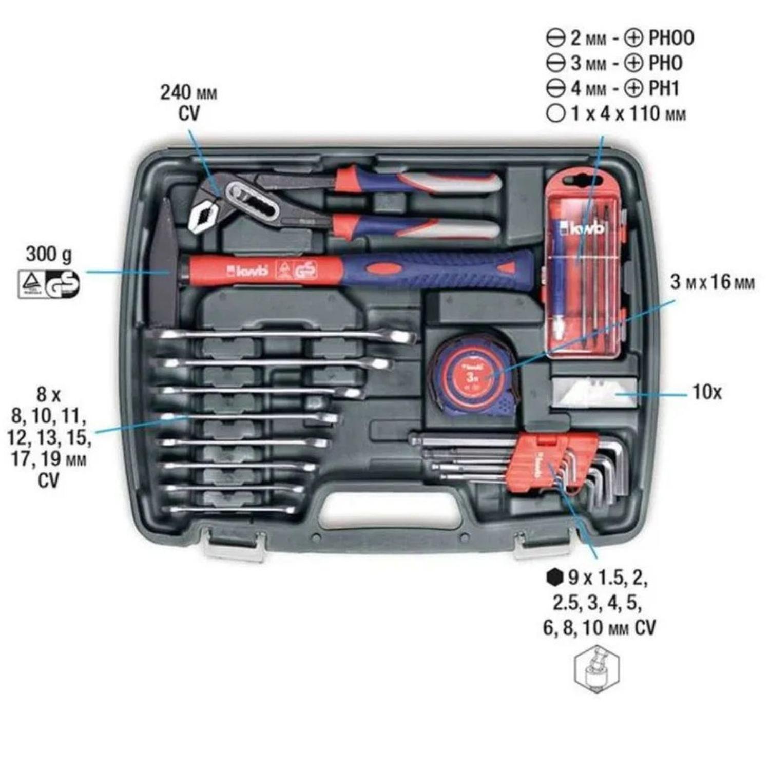 Maletín De Herramientas 65 Pzs Kwb 370730-1