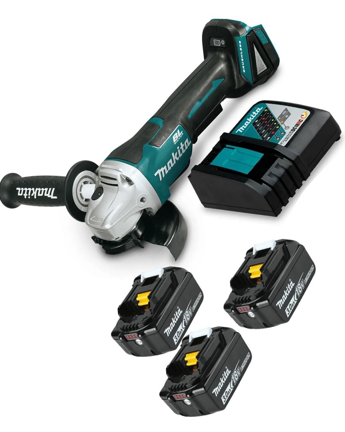 Kit Esmeril Angular Inal 4 1/2" 18V Makita DGA458RFE + Bat Adicional 3ah de Regalo-1