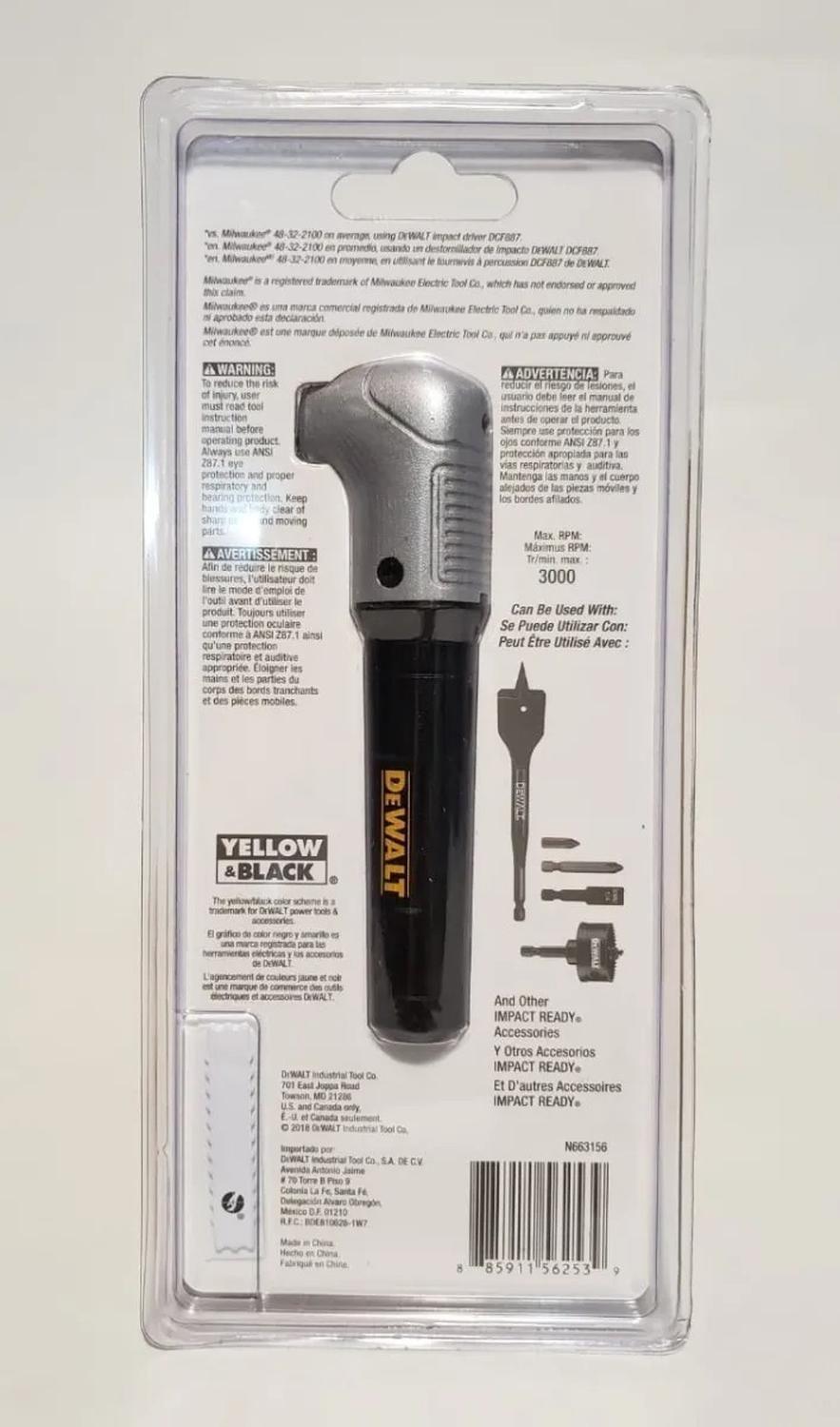 Adaptador Para Atornillar 90° Impact Ready® Dewalt Dwara 120-2