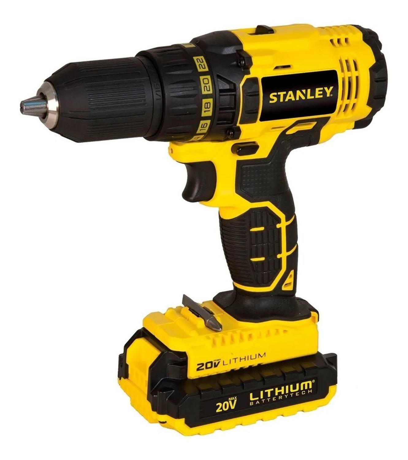Taladro Rotación 20v + 2 Baterías Stanley Scd201c2k-b2c-1