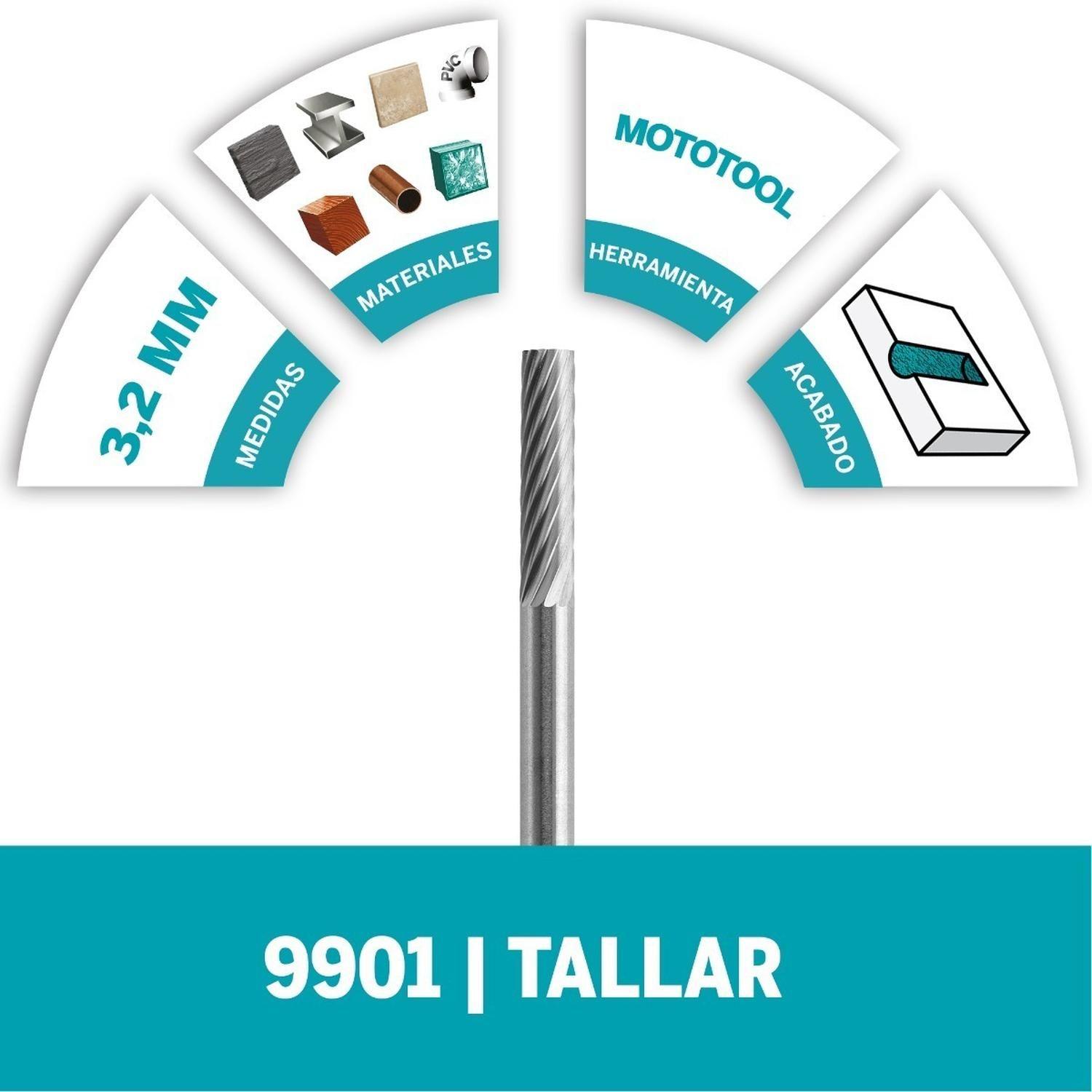 Fresa Recta Carburo De Tungsteno 1/8'' Dremel 9901-1