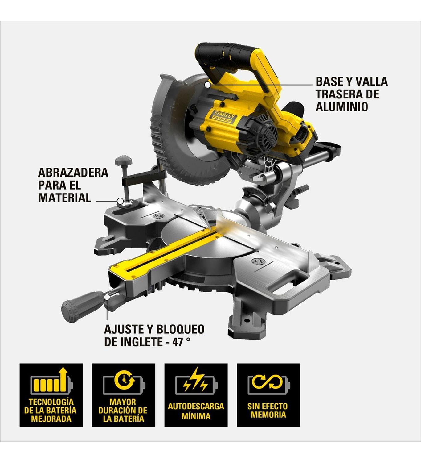 Sierra Ingleteadora Stanley 7-1/4 20v Scm701-b2 - Sin Bat.-2