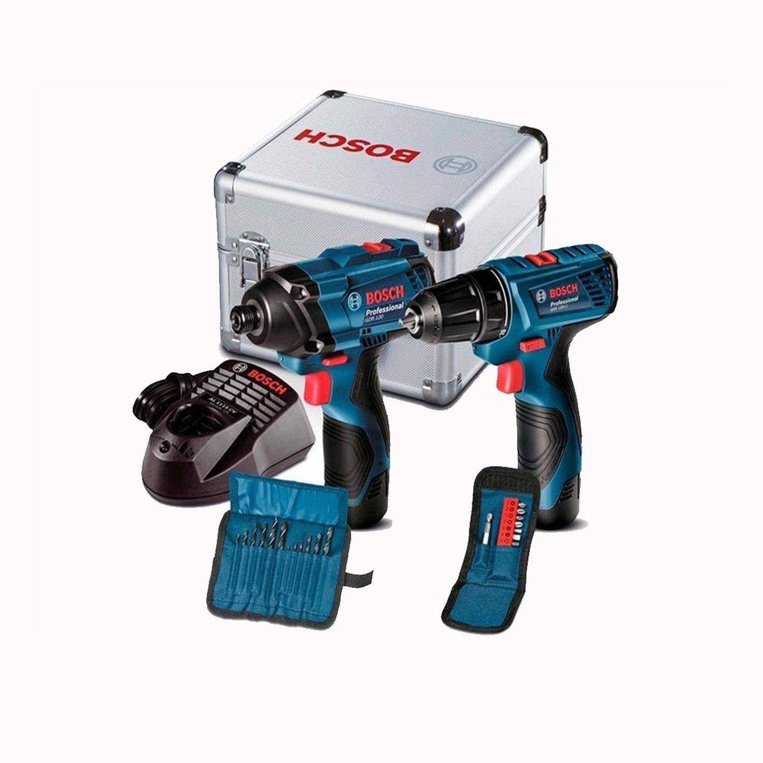 Kit Taladro Y Atornillador De Impacto Bosch Gdr + Gsr 120 Li-0