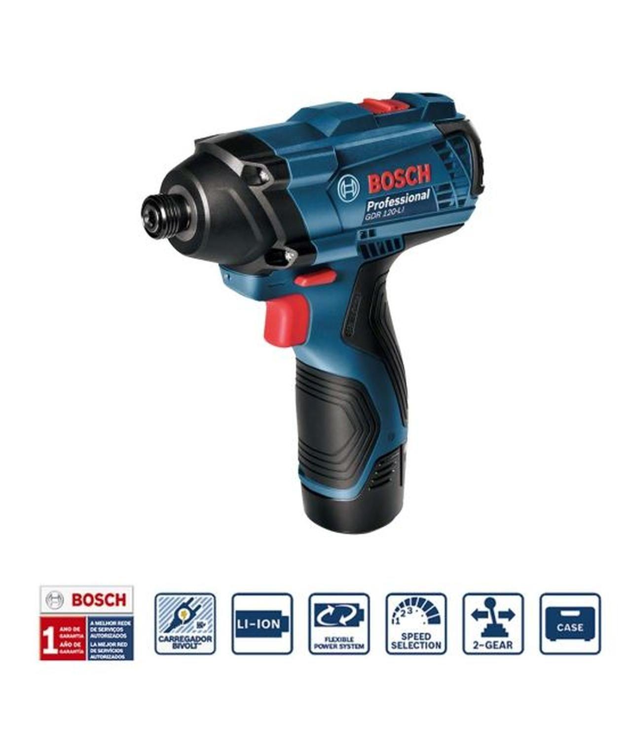 Kit Taladro Y Atornillador De Impacto Bosch Gdr + Gsr 120 Li-1